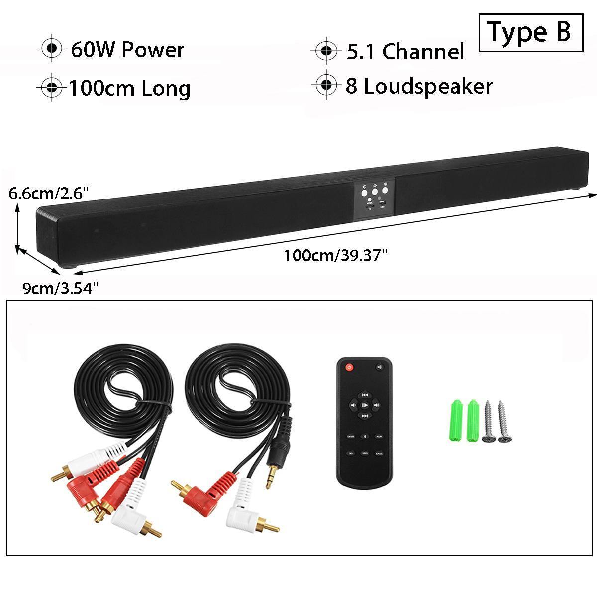 50W Detachable Wireless bluetooth Speaker Soundbar 3D Stereo Support RCA AUX HDMI Home Theatre Computer/PC Wall Bass Subwoofer - Surprise store