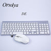 2.4G Wireless Keyboard and Mouse Combo Orsolya Compact full-size keyboard and 2400dpi optical mouse Low noise,English,Spanish,German,Japanese,French,silver&white - Surprise store