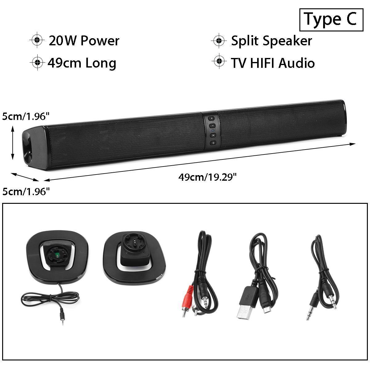 50W Detachable Wireless bluetooth Speaker Soundbar 3D Stereo Support RCA AUX HDMI Home Theatre Computer/PC Wall Bass Subwoofer - Surprise store