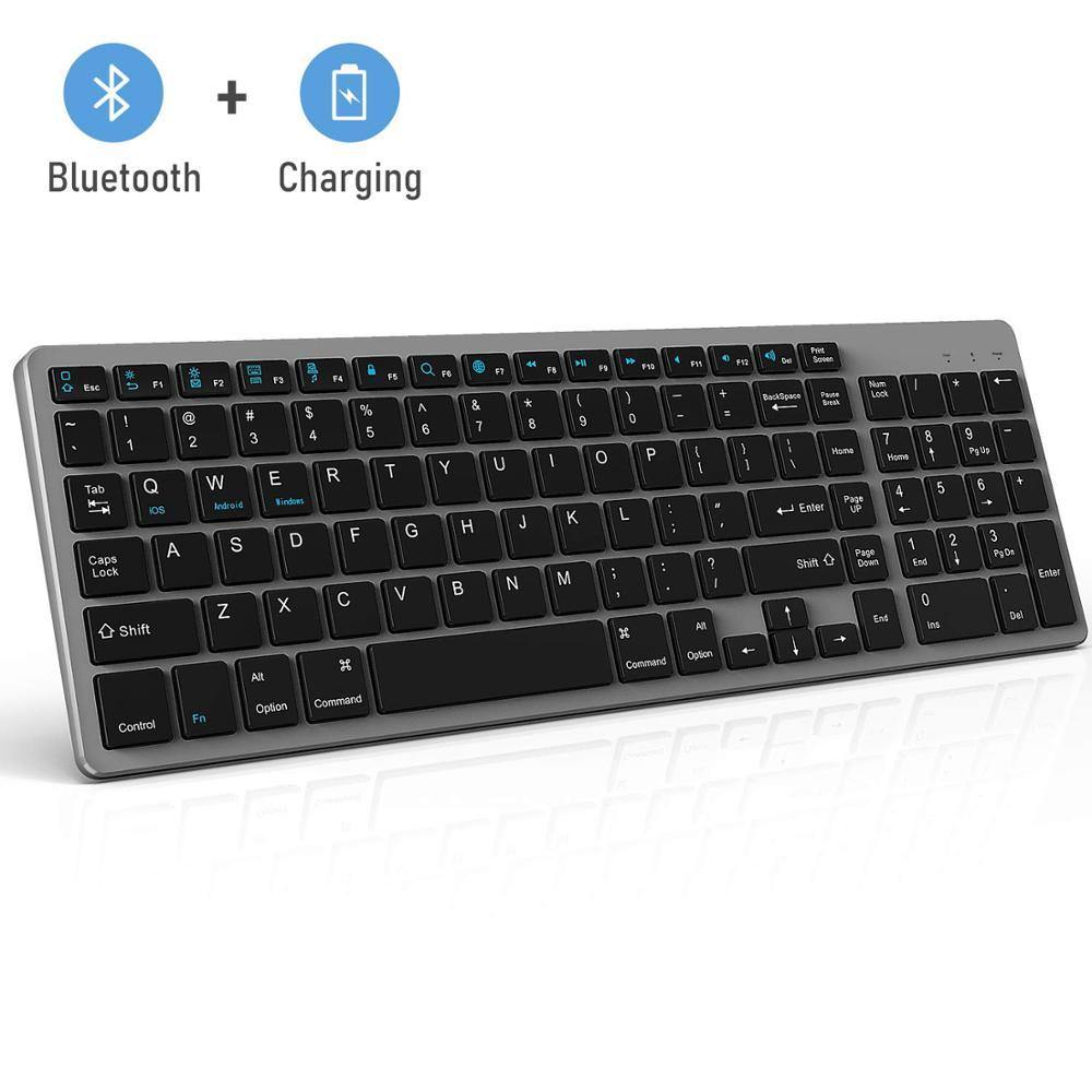 Zienstar Standard Full-Size Wireless Bluetooth Keyboard for Ipad,MACBOOK,LAPTOP,Computer and Android Tablet,Rechargeable Battery - Surprise store