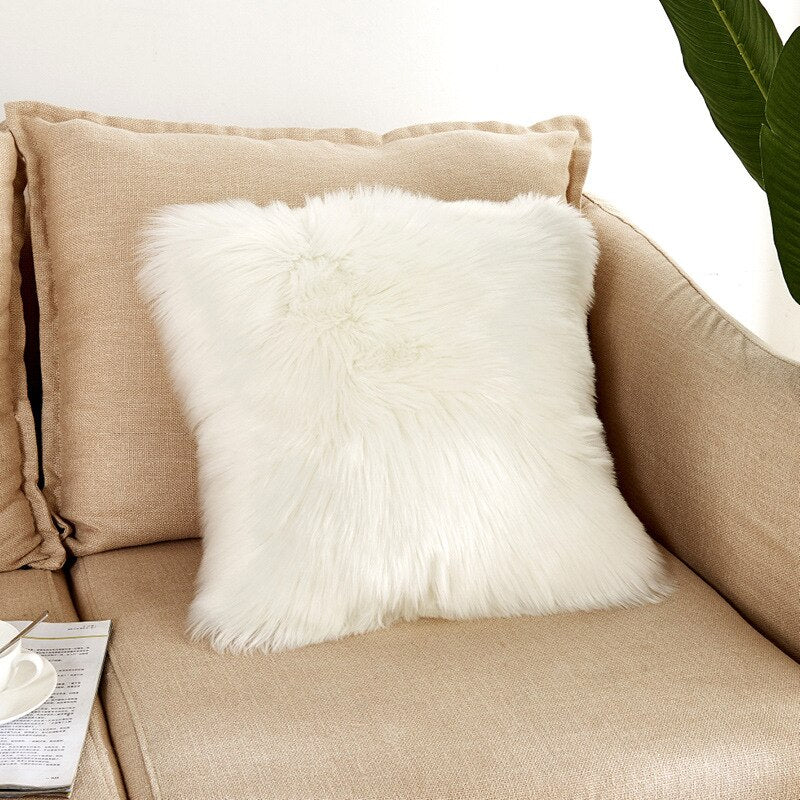 Luxury Series Style Faux Fur Throw Pillow cover Cushion Cover Sofa Pillowcase Bedroom Car Home Decorative Nordic 40x40cm