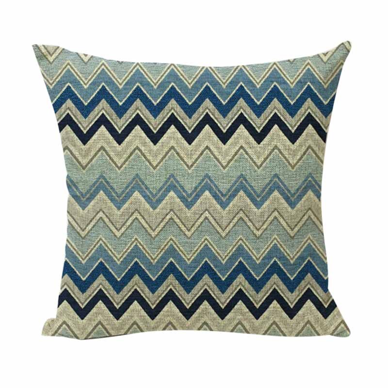 EHOMEBUYCushion Cover Green Blue Striped Cushions Home Decor Living Room Seat Printed Pillowcases Cover For Cushion Sofa