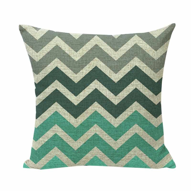 EHOMEBUYCushion Cover Green Blue Striped Cushions Home Decor Living Room Seat Printed Pillowcases Cover For Cushion Sofa