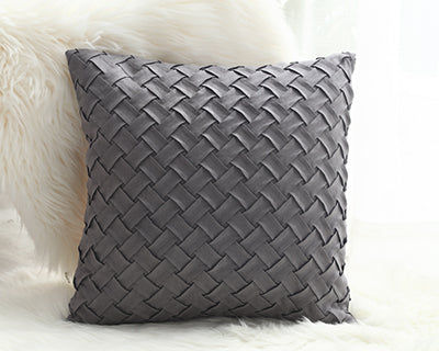 Solid Pink Grey Cushion Cover Soft Faux Suede Home Decorative Pillow Cover Woven Pattern 45x45cm/30x50cm