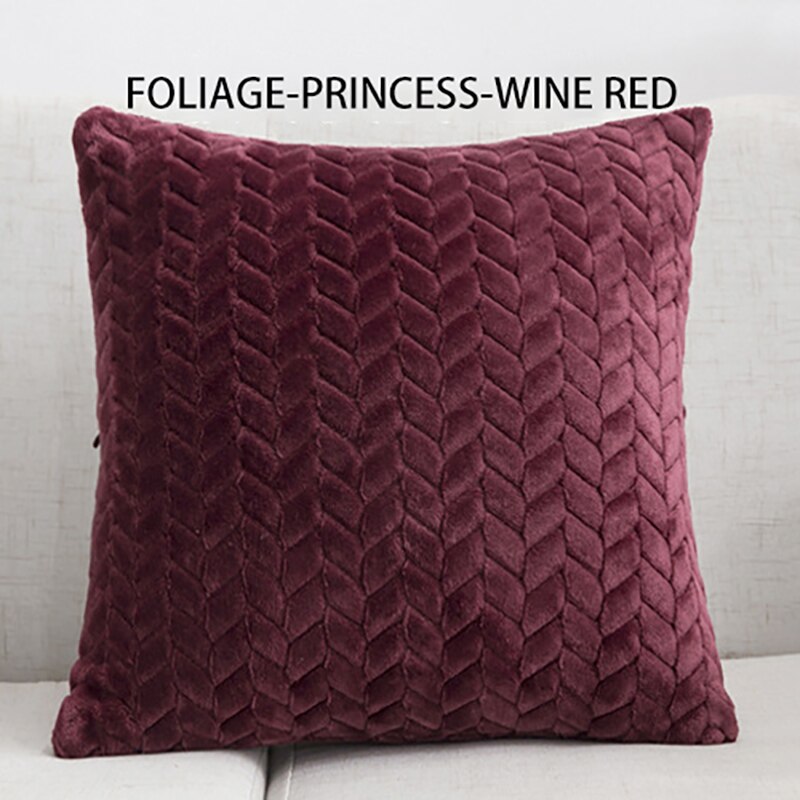 45x45cm Plush Pillow Case Brief Sofa Office Car Decorative Cushion Covers Back Cushion Comfortable Not Vacuuming Pillow Cover