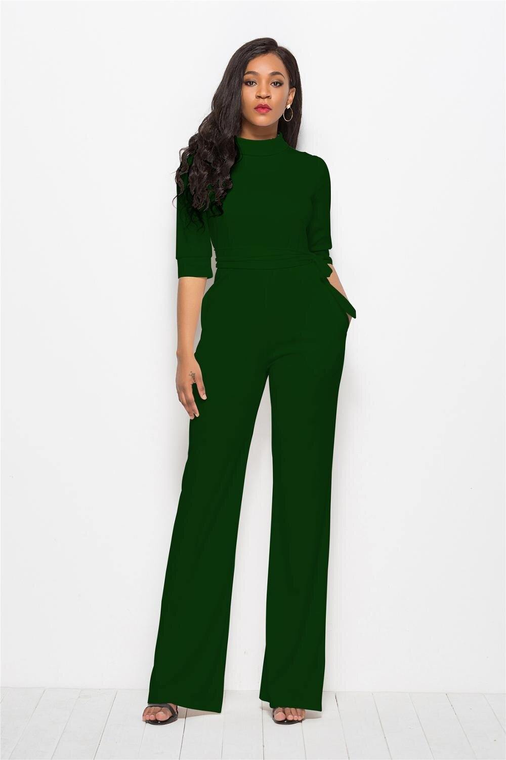 large size 3xl jumpsuit women Casual Rompers long sleeve jumpsuit female plus size jumpsuits winter bandage - Surprise store