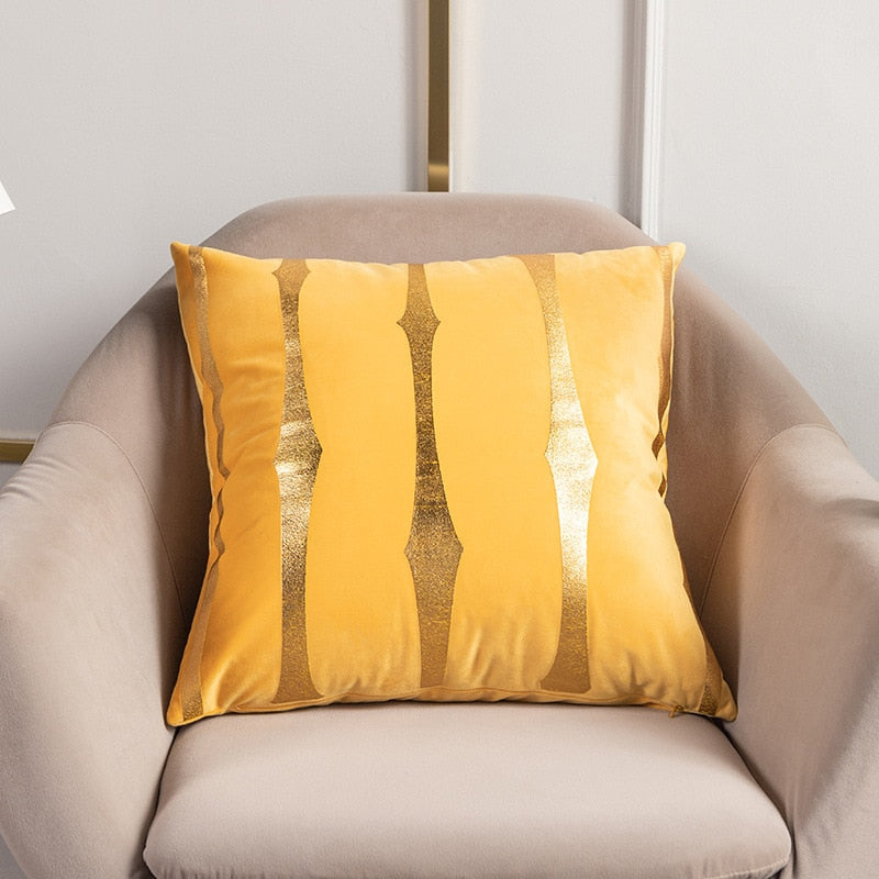 2021 Fashion Striped Pillowcase Festival Home Bronzing Sofa Cushion Cover 45x45cm Car Soft Fabric Lumbar Pillow Cases Decorative