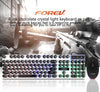 FV-Q90 Wired USB Interface 104-key Punk Keycap Floating Button Backlit Desktop Computer Office Business Game Keyboard and Mouse