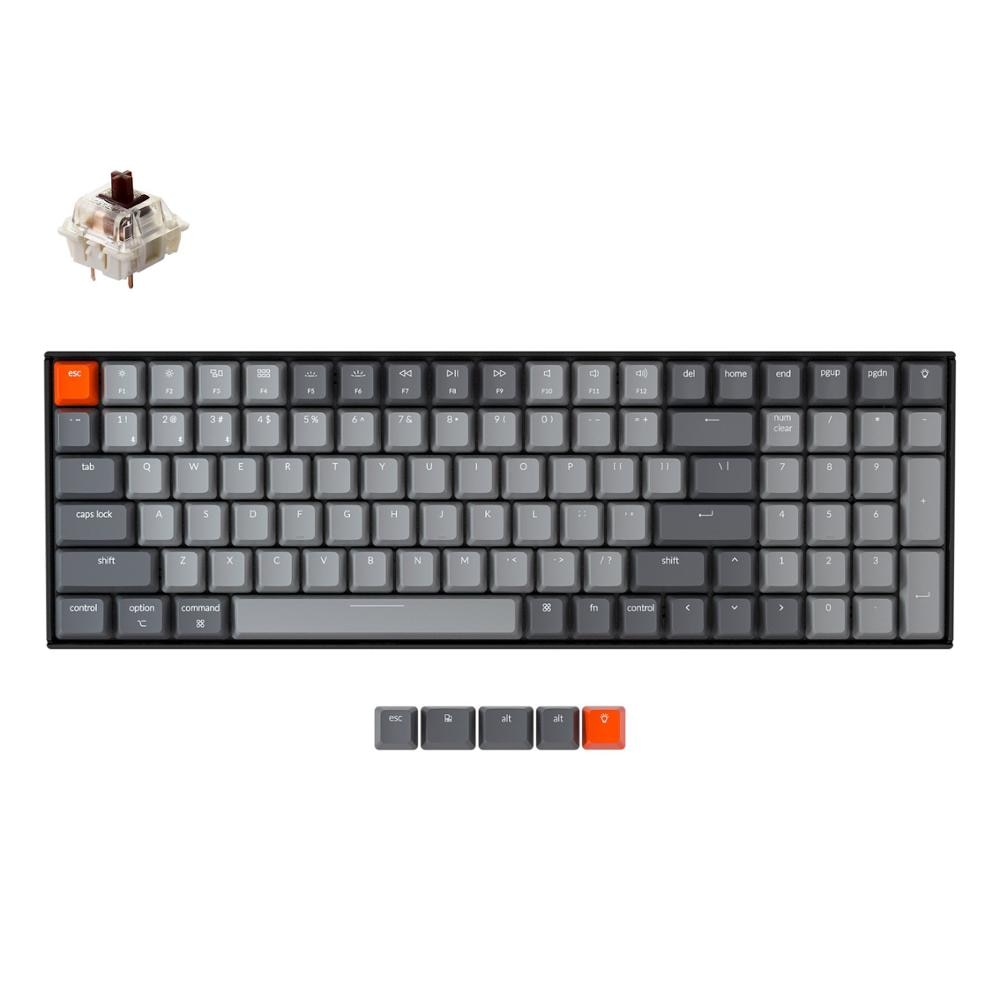 Keychron K4 A V2 Bluetooth Wireless Mechanical Keyboard w/ White LED Backlight Gateron Switch Wired USB Gaming Keyboard