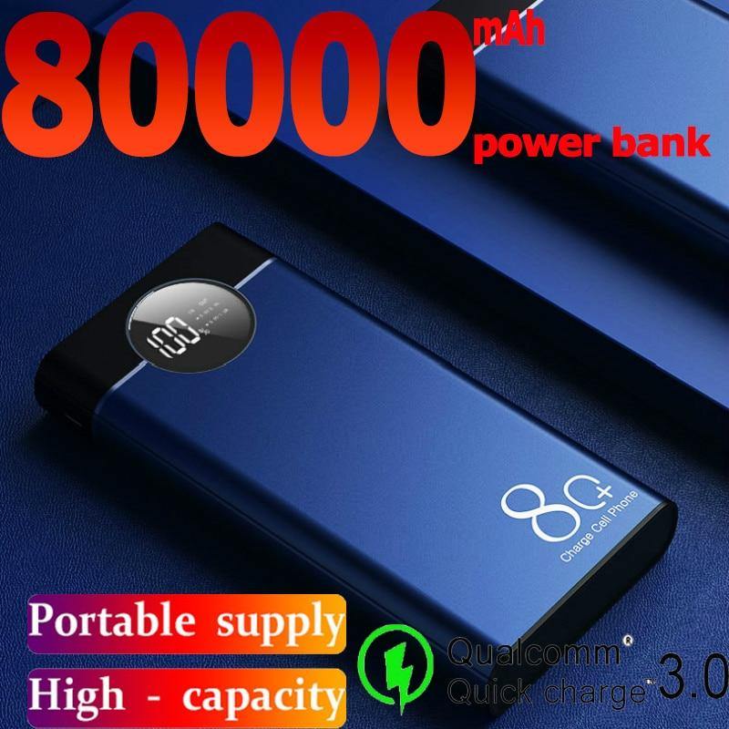 Power Bank 80000mah Large Capacity Portable Fast Charging Dual USB Power Bank External Battery for Samsung Xiaomi Smartphone - Surprise store