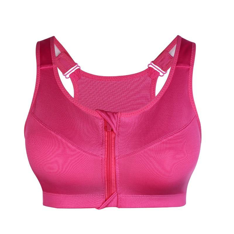 SEXYWG Hot Women Zipper Push Up Sports Bras Vest Underwear Shockproof Breathable Gym Fitness Athletic Running Yoga Bh Sport Tops - Surprise store