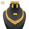 Jewelery Set Rings Jewelry Gold Plated Fashion Jewelries Women Bridal Wedding Dubai African Chokers Necklace Earrings Nigeria