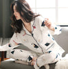 100% Cotton Women's Pajamas Set Long Sleeve Girl Casual Women Sleepwear Leisure Outerwear Sleepwear Pyjamas Nightwear