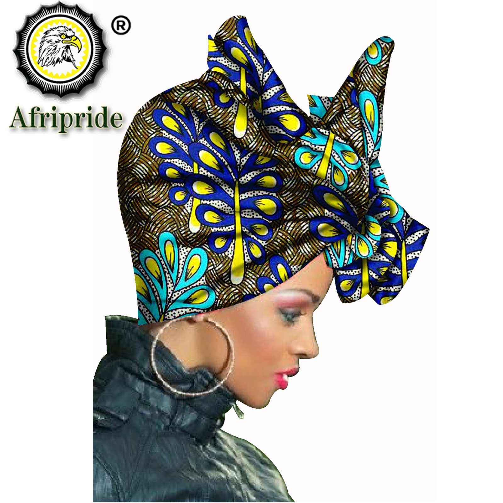 African Headscarf for Women Print Traditional Headtie Headscarf Turban Cotton Wax Scarf Shawls Women African Head Wrap S20H001