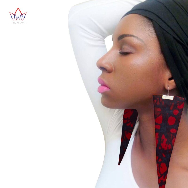 Trendy African Fabric Earrings Handmade Earrings For Women Party Gift African Print Ankara Big Oversized Drop Earrings WYB279