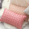 Solid Pink Grey Cushion Cover Soft Faux Suede Home Decorative Pillow Cover Woven Pattern 45x45cm/30x50cm