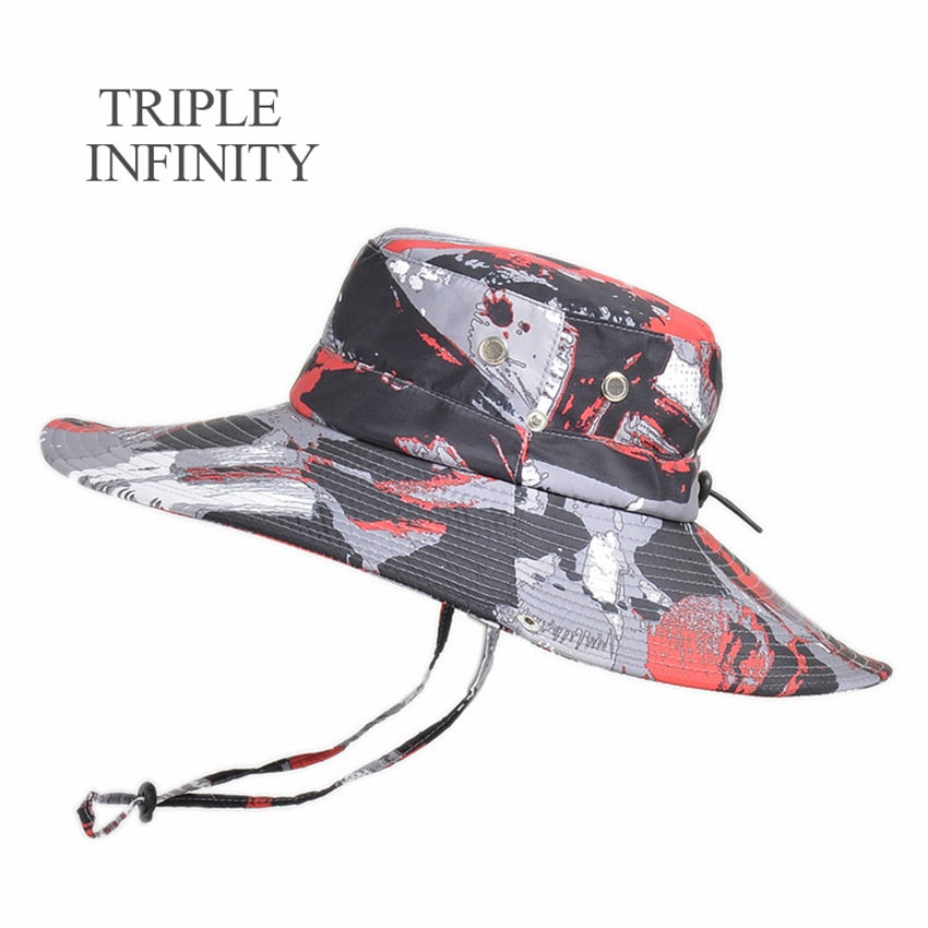 New Fashion Sun Hat Male Sunshade Summer Outdoor Fishing Sun-proof Breathable Foldable Big Wide Brim Men's Panama Hat Bucket Hat