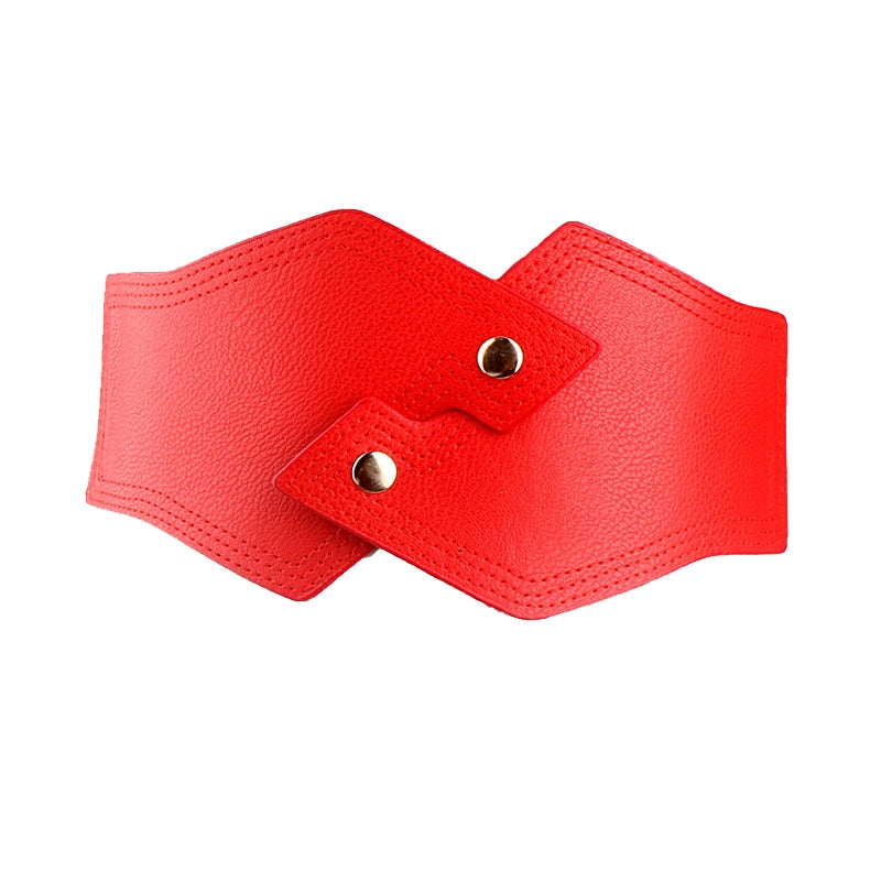 Fashion Women Belt PU Leather Wide Elastic Waist Belt Women Ladies Dress Down Coat Corset Belt