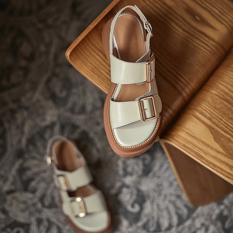 New Sheepskin Womens Shoes Casual Matte Shoes for Women Sandals Fashion Handmade Summer Flat Shoes Platform Sandals Slippers