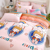 4pcs Nordic Bedding Set , Duvet Cover + Pillow Case + Bed Sheet Home Textiles Bed Sheets Set Washed Cotton A/B side Qulit Sheet