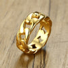 Vnox Stainless Steel 7mm Rings for Men Cuban Link Chain Male Boy Finger Ring Accessory