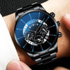 2021 Fashion Men's Quartz Watch Classic Black Wristwatch Steel Belt Luxury Calendar Business Watch Herren Uhren Gifts for Men