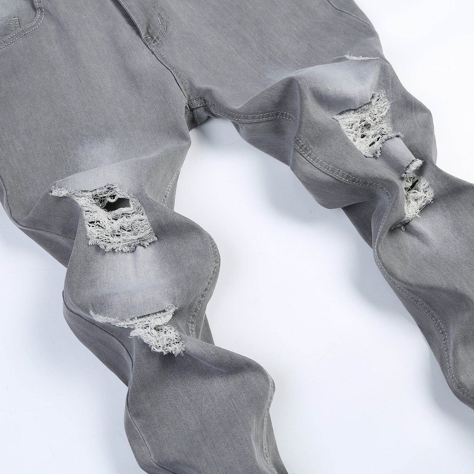 2021 Styles Men Stretchy Ripped Skinny Biker Embroidery Print Jeans Destroyed Hole Taped Slim Fit Scratched High Quality Jean