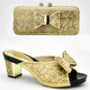New Arrival Italian Shoes with Matching Bags for Wedding Italy Nigerian Women Wedding Shoe and Bag Set Decorated with Rhinestone