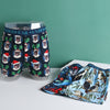 1pcs Homewear Boxer Briefs Men Plus Size Cotton Underwear Male Cartoon Print Loose Sleepwear Shorts Panties Underpant Cuecas