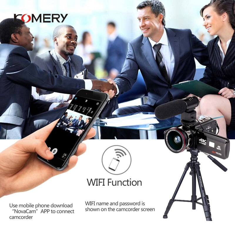 Video Camera 4K Vlogging Camcorder for Live Stream WiFi Webcam Remote Control Night Vision Touch Screen Photography Take Picture