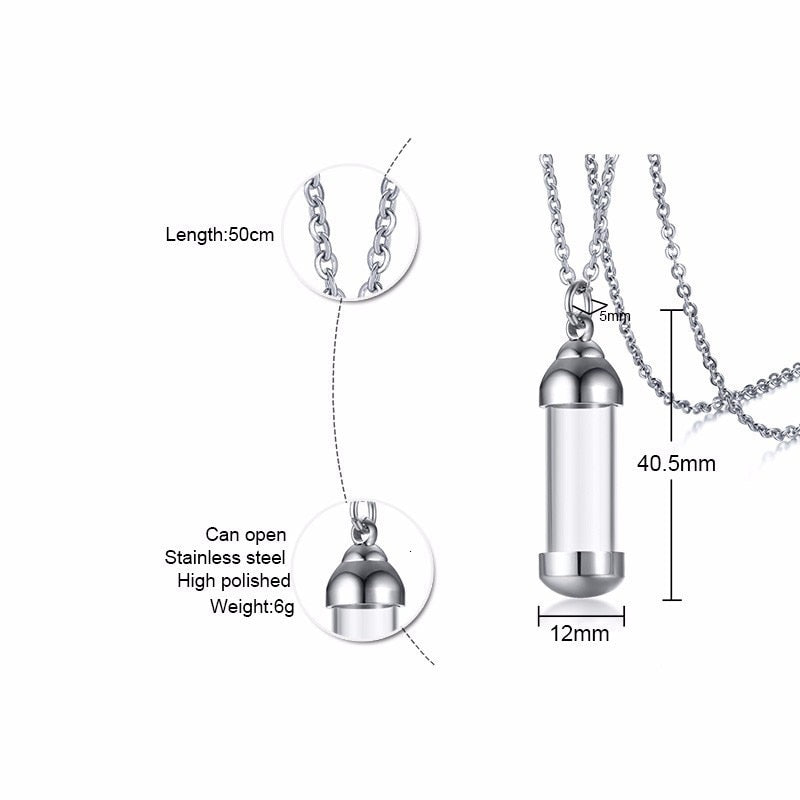 Vnox Can Open Hollow Tube Necklaces for Women Men Urn Ashes Cremation Memorial Pendants Stainless Steel Unisex Gifts Jewelry