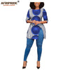 African print women casual shirt AFRIPRIDE tailor made half sleeves side slit long blouse for women 100% cotton A1922005 - Surprise store