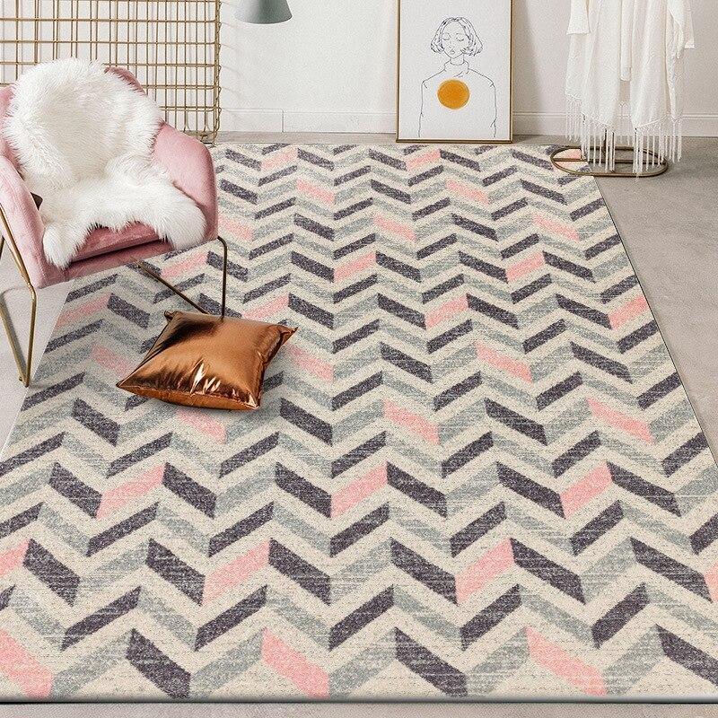 Nordic Style Gray Yellow Geometric Carpet and Rug Living Room Sofa Table Non-Slip Floor Mat Kids Play Game Tent Bedroom Area Rug - Surprise store