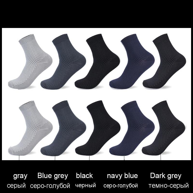 10 Pairs/Lot Men Bamboo Fiber Socks Men Compression Harajuku Long Socks Business Casual Mens - Surprise store