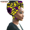 2020 fashion african headwraps+earings 2 piece sets for women bazin riche african head scarf pure cotton A19H002 AFRIPRIDE