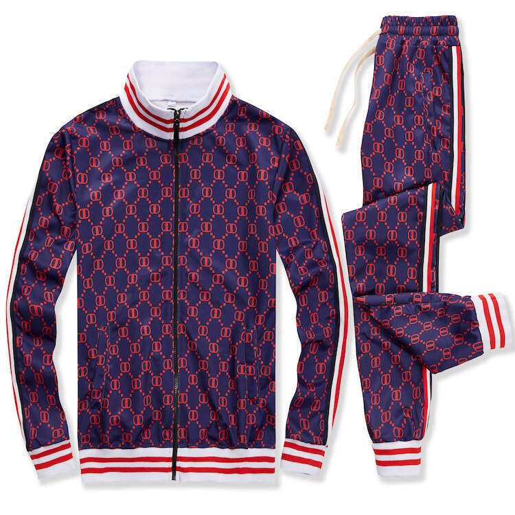 2021 spring and autumn new men's leisure suit, European and American style, the same fashion, handsome and sports zipper suit