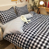 Classic Black White Grid Bedding Set Fashion Polka Dot Double Bed Linens Cover Set Quilt Pillowcase Shinging Star Pattern