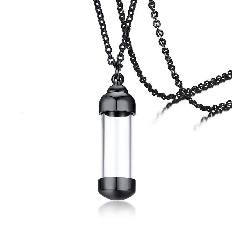 Vnox Can Open Hollow Tube Necklaces for Women Men Urn Ashes Cremation Memorial Pendants Stainless Steel Unisex Gifts Jewelry