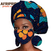 African Headwrap Earrings Hair Accessories Scarf Bonnet Ankara Wax Fabric Head Turban African Headscarf Mask Match Print A20H004