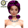 African Turbans African Headwraps for Woman African Headscarf Nigerian Headtie with Matching Earring Dashiki Ankara Wax S20H004