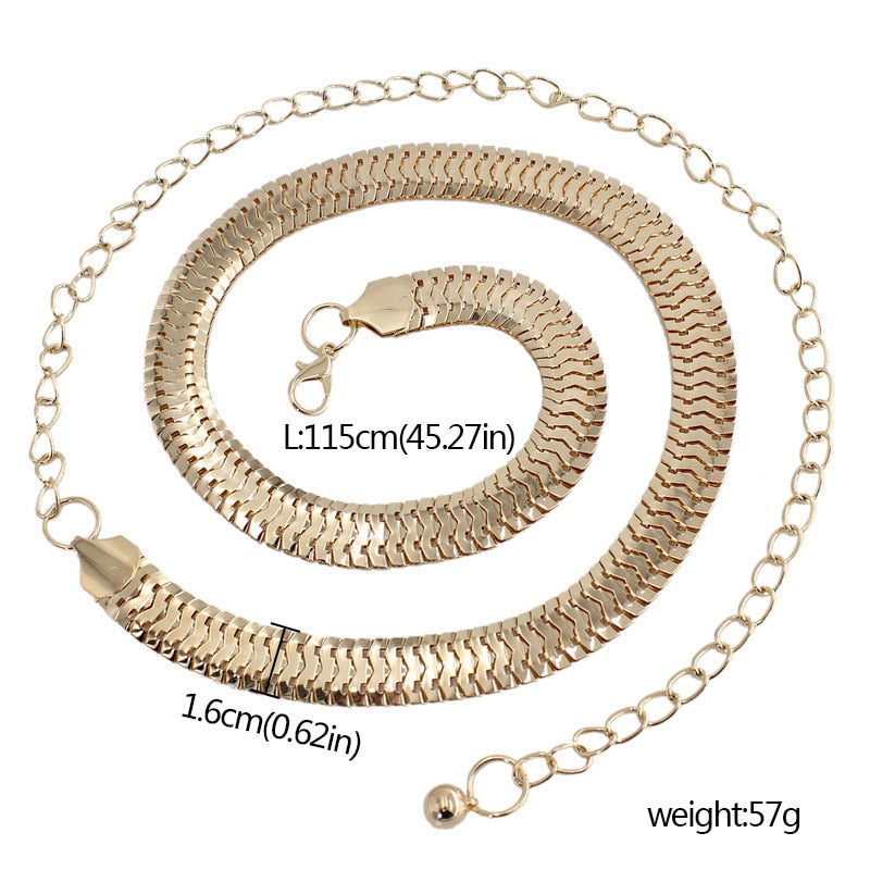 Fashion Simple Chain Belt Women Lady High Waist Gold Belts Waistband For Party Jewelry Dress Metal Chain Belt
