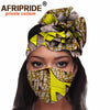 African 2 Piece for Women Headband Headwear Floral Turban Head Scarf Ladies Head Wrap Hair Accessories Match Print Mask A20H015