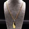 2021 Fashion Feather Stainless Steel Long Necklace for Men Gold Color Necklace Jewelry Gift acero inoxidable N1039S02