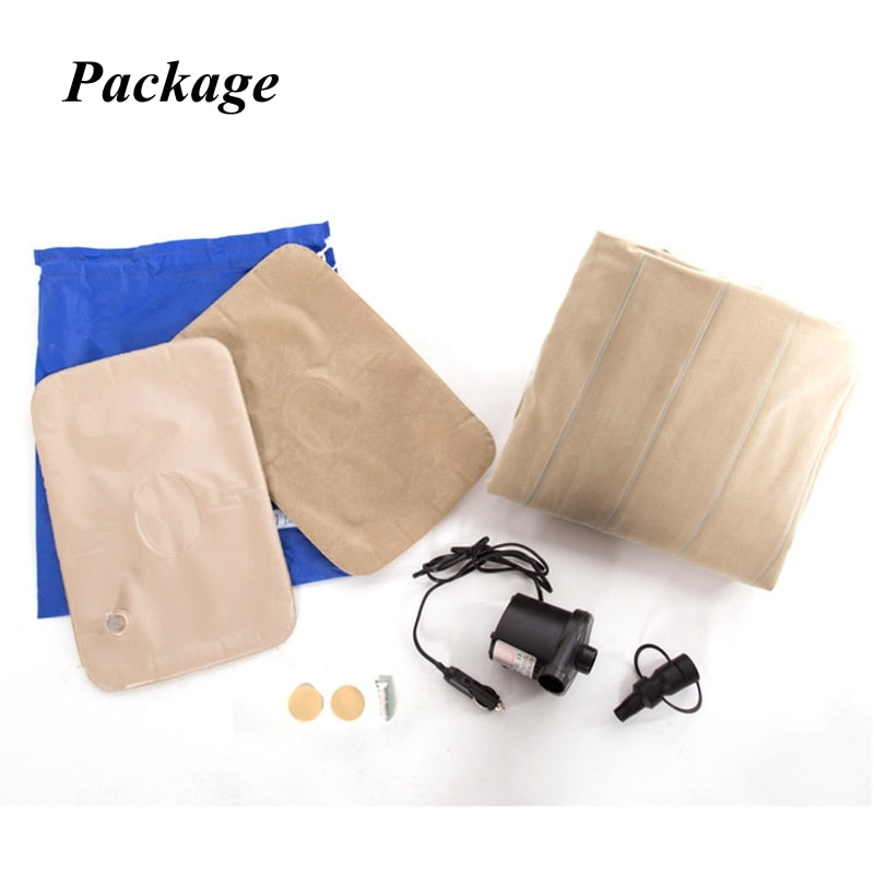 Car Air Inflatable Car Bed Outdoor Camping PVC Flocking Mult-ifunction Car Back Seat Matress Bed Travel Bed Mat Cushion