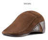 New Fashion Autumn Winter Berets Caps For Men Casual Real Leather Peaked Caps Retro Berets Hats Dad Hat Sheepskin Casquette Cap