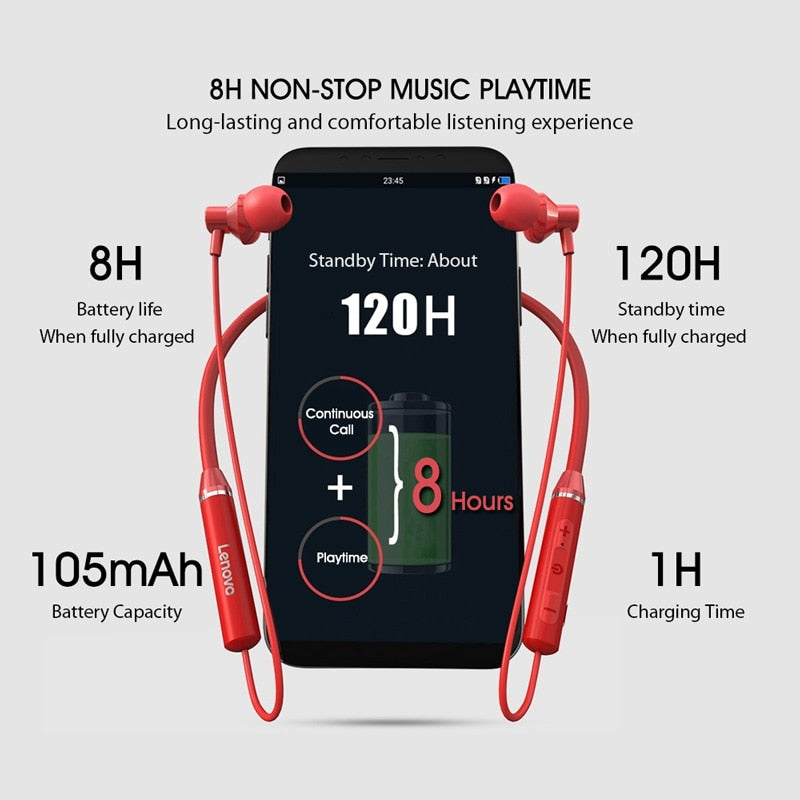 Original Lenovo HE05 Bluetooth Headphone 0.6m Wireless Earphone