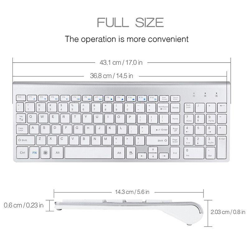 SeenDa 2.4G Wireless Silent Keyboard and Mouse Mini Multimedia Full-size Keyboard Mouse Combo Set For Notebook Laptop Desktop PC - Surprise store