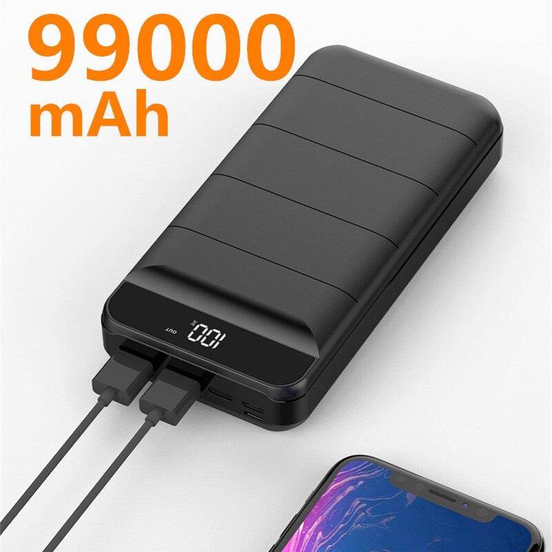 99000mah Power Bank External Battery PoverBank 2 USB LED Powerbank Portable Mobile phone Charger for Xiaomi MI iphone 8 X Huawei - Surprise store