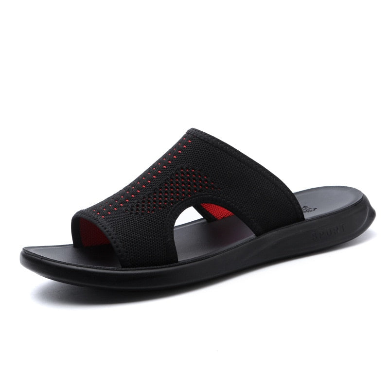Mesh Summer Men Slippers Bath Outdoor Breathable Beach Shoes Flip Flops Fashion Shoes Indoor Slides Man Home Flat Sandals 2021