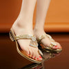2020 Women Sandals Flip Flop Fashion Rhinestone Wedges Shoes Crystal High Heels Sandals Women Shoes Summer Casual Beach Sandals